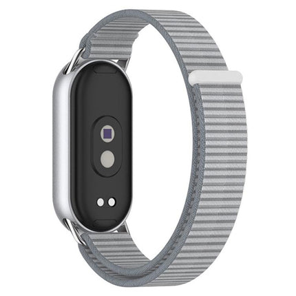 xDfind Metal Connector Nylon Braided Loop Watch Band, For Xiaomi Smart Band 10 / 9 / 8 / NFC