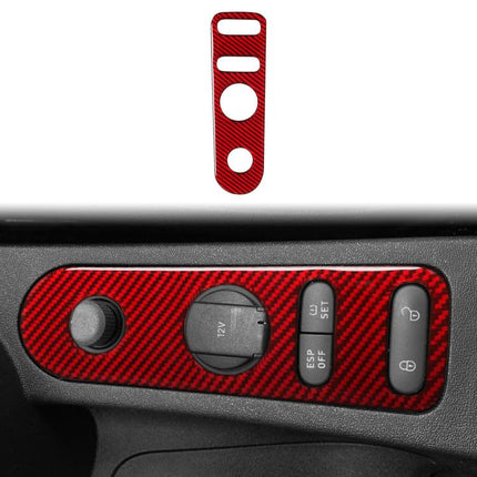 Carbon Fiber Car Rear Mirror Adjustment Panel B Decorative Sticker for SEAT Leon 2005-2012, Left and Right Driver, Rear Mirror Adjustment Panel B