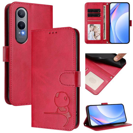 Litter Panda Embossing RFID Leather Phone Case with Lanyard, For OnePlus Turbo 6X Pro 5G, For OnePlus Turbo 6 / Turbo 6V 5G, For OnePlus Nord CE4 Lite, For OnePlus Nord CE 2 Lite 5G / Nord 2 Lite