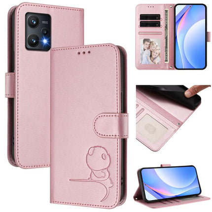 Litter Panda Embossing RFID Leather Phone Case with Lanyard, For OnePlus Turbo 6X Pro 5G, For OnePlus Turbo 6 / Turbo 6V 5G, For OnePlus Nord CE4 Lite, For OnePlus Nord CE 2 Lite 5G / Nord 2 Lite