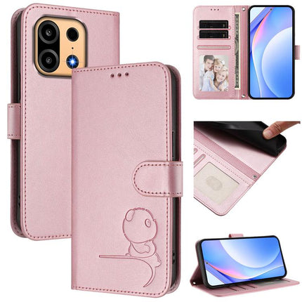 Litter Panda Embossing RFID Leather Phone Case with Lanyard, For OnePlus Turbo 6X Pro 5G, For OnePlus Turbo 6 / Turbo 6V 5G, For OnePlus Nord CE4 Lite, For OnePlus Nord CE 2 Lite 5G / Nord 2 Lite