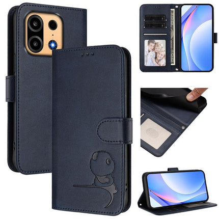 Litter Panda Embossing RFID Leather Phone Case with Lanyard, For OnePlus Turbo 6X Pro 5G, For OnePlus Turbo 6 / Turbo 6V 5G, For OnePlus Nord CE4 Lite, For OnePlus Nord CE 2 Lite 5G / Nord 2 Lite