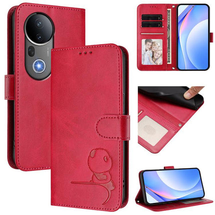 Litter Panda Embossing RFID Leather Phone Case with Lanyard, For vivo S20 Pro, For vivo Y300 / V40 Lite 5G IDN, For vivo X200 Pro mini, For vivo V40e / iQOO Z9s