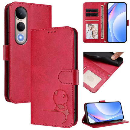 Litter Panda Embossing RFID Leather Phone Case with Lanyard, For vivo Y300 Pro+ / T4 / iQOO Z10, For vivo Y29 4G / T4x / Y300t / iQOO Z10x, For vivo V50 / V50e, For vivo V50 Lite 5G / 4G