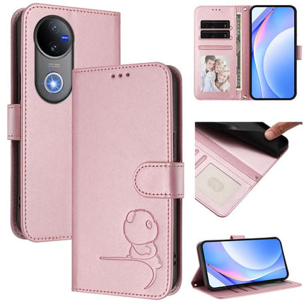 Litter Panda Embossing RFID Leather Phone Case with Lanyard, For vivo Y300 Pro+ / T4 / iQOO Z10, For vivo Y29 4G / T4x / Y300t / iQOO Z10x, For vivo V50 / V50e, For vivo V50 Lite 5G / 4G