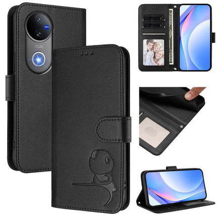 Litter Panda Embossing RFID Leather Phone Case with Lanyard, For vivo Y300 Pro+ / T4 / iQOO Z10, For vivo Y29 4G / T4x / Y300t / iQOO Z10x, For vivo V50 / V50e, For vivo V50 Lite 5G / 4G