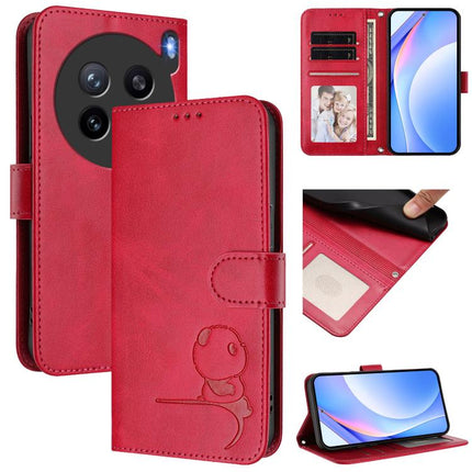 Litter Panda Embossing RFID Leather Phone Case with Lanyard, For vivo Y400 5G, For vivo Y400 4G, For vivo V60 5G, For vivo X200s