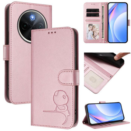 Litter Panda Embossing RFID Leather Phone Case with Lanyard, For vivo Y300 Pro+ / T4 / iQOO Z10, For vivo Y29 4G / T4x / Y300t / iQOO Z10x, For vivo V50 / V50e, For vivo V50 Lite 5G / 4G