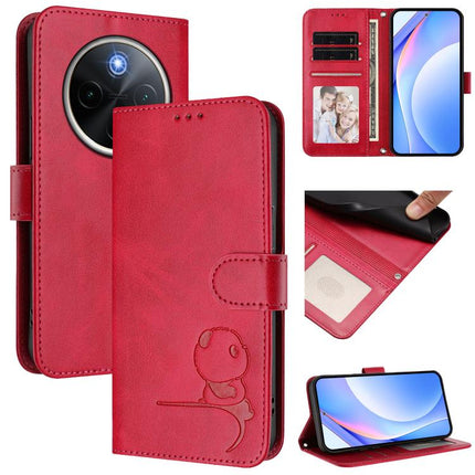 Litter Panda Embossing RFID Leather Phone Case with Lanyard, For vivo Y300 Pro+ / T4 / iQOO Z10, For vivo Y29 4G / T4x / Y300t / iQOO Z10x, For vivo V50 / V50e, For vivo V50 Lite 5G / 4G