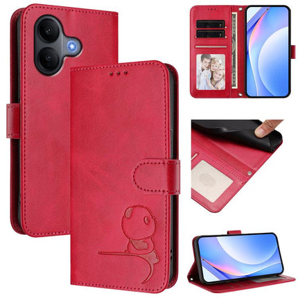 Litter Panda Embossing RFID Leather Phone Case with Lanyard, For vivo X300 Pro, For vivo X300, For vivo Y31 5G Global, For vivo V60 Lite 5G