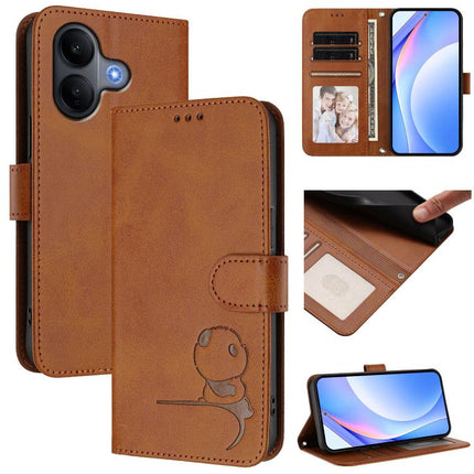 Litter Panda Embossing RFID Leather Phone Case with Lanyard, For vivo X300 Pro, For vivo X300, For vivo Y31 5G Global, For vivo V60 Lite 5G