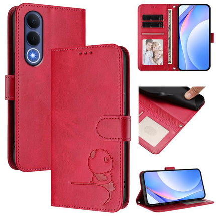 Litter Panda Embossing RFID Leather Phone Case with Lanyard, For vivo X300 FE 5G Russia / Zeiss, For vivo Y21 5G 2026 / Y05 4G, For vivo Y21 5G 2026 / Y05 4G / Y11d, For vivo V70 FE 5G