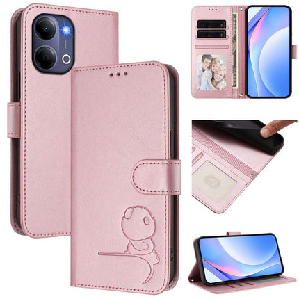 Litter Panda Embossing RFID Leather Phone Case with Lanyard, For vivo X300 FE 5G Russia / Zeiss, For vivo Y21 5G 2026 / Y05 4G, For vivo Y21 5G 2026 / Y05 4G / Y11d, For vivo V70 FE 5G