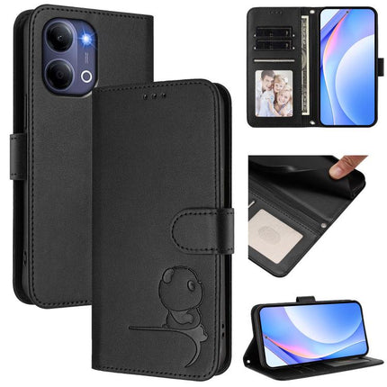Litter Panda Embossing RFID Leather Phone Case with Lanyard, For vivo X300 FE 5G Russia / Zeiss, For vivo Y21 5G 2026 / Y05 4G, For vivo Y21 5G 2026 / Y05 4G / Y11d, For vivo V70 FE 5G