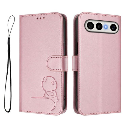 Litter Panda Embossing RFID Leather Phone Case with Lanyard, For vivo X300 FE 5G Russia / Zeiss, For vivo Y21 5G 2026 / Y05 4G, For vivo Y21 5G 2026 / Y05 4G / Y11d, For vivo V70 FE 5G