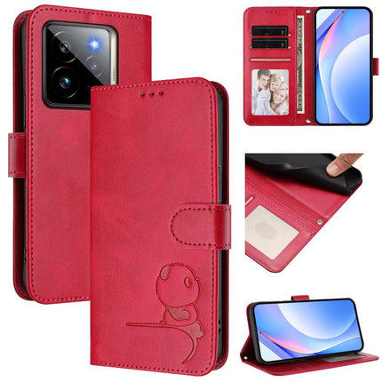 Litter Panda Embossing RFID Leather Phone Case with Lanyard, For Realme 14 Pro, For Realme GT7 Pro / GT7 Pro Racing, For Realme C63 5G, For Realme 12 5G / 12x Global / 12x India