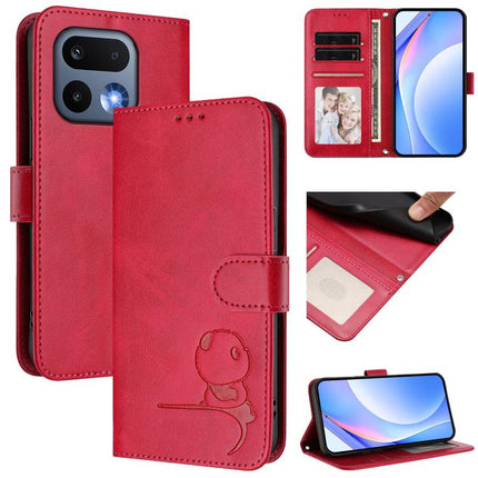 Litter Panda Embossing RFID Leather Phone Case with Lanyard, For Realme  Note 80 4G Global, For Realme 16 5G Global, For Realme 16 Pro+ 5G, For Realme 16 Pro 5G