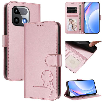 Litter Panda Embossing RFID Leather Phone Case with Lanyard, For Realme  Note 80 4G Global, For Realme 16 5G Global, For Realme 16 Pro+ 5G, For Realme 16 Pro 5G