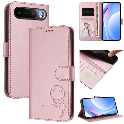 Litter Panda Embossing RFID Leather Phone Case with Lanyard, For Realme  Note 80 4G Global, For Realme 16 5G Global, For Realme 16 Pro+ 5G, For Realme 16 Pro 5G