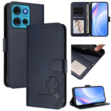 Litter Panda Embossing RFID Leather Phone Case with Lanyard, For Motorola Moto G 5G 2025, For Motorola Moto G Play 2025 / G Power 2025, For Motorola Edge 50 Neo / Moto S50, For Motorola Moto G75 5G