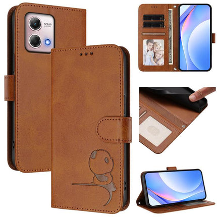 Litter Panda Embossing RFID Leather Phone Case with Lanyard, For Motorola Moto G Stylus 2023 4G, For Motorola Edge 40, For Motorola Moto G Stylus 5G 2023, For Motorola Edge+ 2023 / Edge 40 Pro