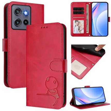Litter Panda Embossing RFID Leather Phone Case with Lanyard, For Motorola Edge 60 Fusion / Edge 5G 2025, For Motorola Moto G Stylus 5G 2025, For Motorola Moto G15 / G15 Power, For Motorola Moto G05 / E05