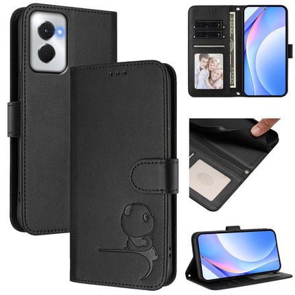 Litter Panda Embossing RFID Leather Phone Case with Lanyard, For Motorola Moto G Power 5G 2024, For Motorola Moto G84 5G, For Motorola Edge 40 Neo, For Motorola Moto G14 4G