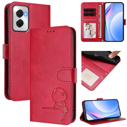 Litter Panda Embossing RFID Leather Phone Case with Lanyard, For Motorola Moto G Power 5G 2024, For Motorola Moto G84 5G, For Motorola Edge 40 Neo, For Motorola Moto G14 4G