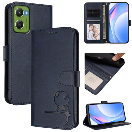 Litter Panda Embossing RFID Leather Phone Case with Lanyard, For Motorola Moto G17 / G17 Power / G15, For Motorola Moto G67 Power, For Motorola Edge 70 5G / X70 Air 5G, For Motorola Moto G06 4G