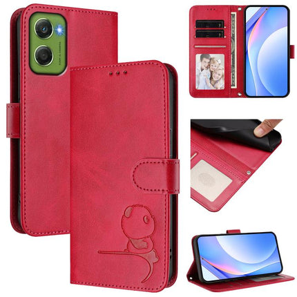 Litter Panda Embossing RFID Leather Phone Case with Lanyard, For Motorola Moto G17 / G17 Power / G15, For Motorola Moto G67 Power, For Motorola Edge 70 5G / X70 Air 5G, For Motorola Moto G06 4G
