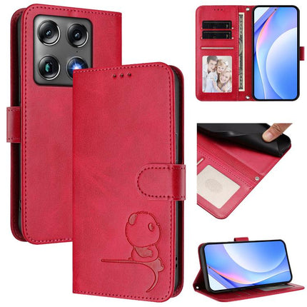 Litter Panda Embossing RFID Leather Phone Case with Lanyard, For Motorola Moto G Max / G87 / G77 / G67 5G, For Motorola Moto G37 / G37 Power / G47 5G, For Motorola Edge 70 Pro 5G, For Motorola Signature 5G