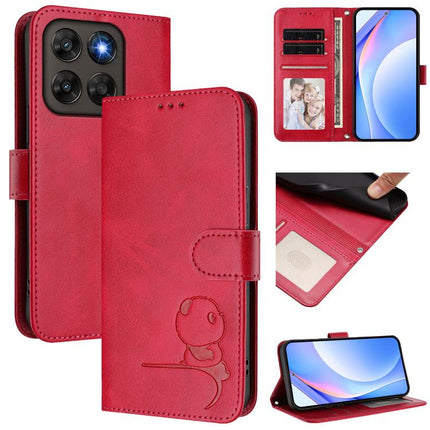 Litter Panda Embossing RFID Leather Phone Case with Lanyard, For Motorola Moto G Max / G87 / G77 / G67 5G, For Motorola Moto G37 / G37 Power / G47 5G, For Motorola Edge 70 Pro 5G, For Motorola Signature 5G