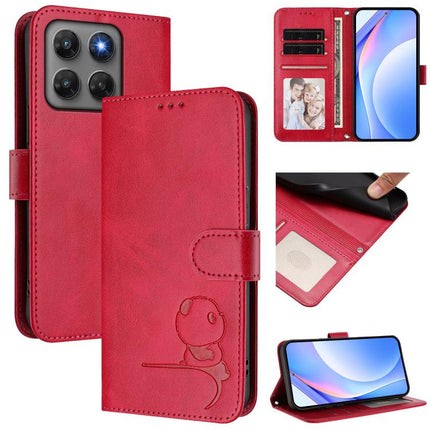 Litter Panda Embossing RFID Leather Phone Case with Lanyard, For Motorola Moto G Max / G87 / G77 / G67 5G, For Motorola Moto G37 / G37 Power / G47 5G, For Motorola Edge 70 Pro 5G, For Motorola Signature 5G