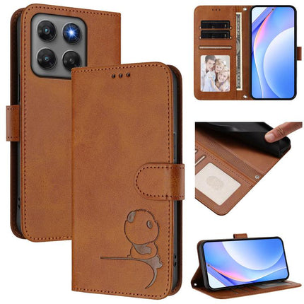 Litter Panda Embossing RFID Leather Phone Case with Lanyard, For Motorola Moto G Max / G87 / G77 / G67 5G, For Motorola Moto G37 / G37 Power / G47 5G, For Motorola Edge 70 Pro 5G, For Motorola Signature 5G