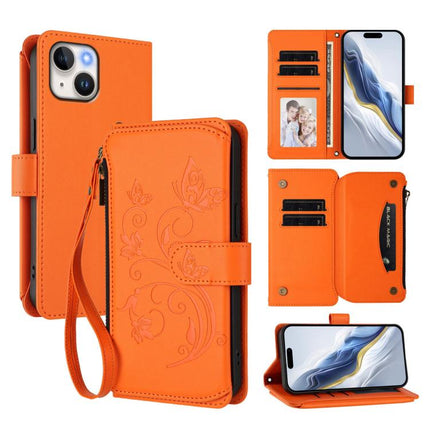 Butterfly Love Flower Multi-card Zipper Wallet Leather Phone Case, For iPhone 13 Pro Max, For iPhone 13 Pro, For iPhone 13 mini