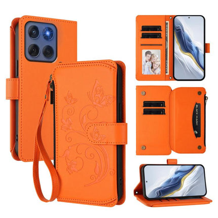Butterfly Love Flower Multi-card Zipper Wallet Leather Phone Case, For Motorola Edge 60 Fusion 5G, For Motorola Moto G Stylus 5G 2025, For Motorola Moto G15 / G15 Power