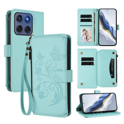 Butterfly Love Flower Multi-card Zipper Wallet Leather Phone Case, For Motorola Edge 60 Fusion 5G, For Motorola Moto G Stylus 5G 2025, For Motorola Moto G15 / G15 Power