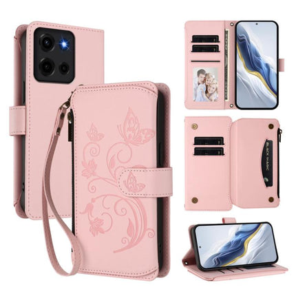 Butterfly Love Flower Multi-card Zipper Wallet Leather Phone Case, For Motorola Moto E15 / G05, For Motorola Moto G 5G 2025, For Motorola Moto G Play 2025