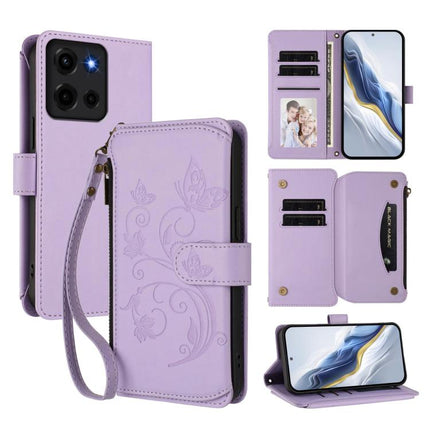 Butterfly Love Flower Multi-card Zipper Wallet Leather Phone Case, For Motorola Moto E15 / G05, For Motorola Moto G 5G 2025, For Motorola Moto G Play 2025