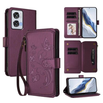 Butterfly Love Flower Multi-card Zipper Wallet Leather Phone Case, For Motorola Edge 50 Fusion 5G Global, For Motorola Moto G85 5G, For Motorola Edge 5G 2024 Curved Global