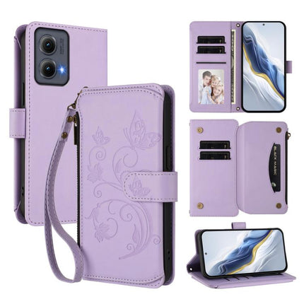 Butterfly Love Flower Multi-card Zipper Wallet Leather Phone Case, For Motorola Edge 50 Fusion 5G Global, For Motorola Moto G85 5G, For Motorola Edge 5G 2024 Curved Global