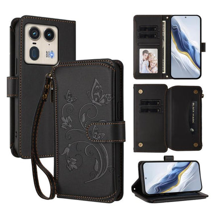 Butterfly Love Flower Multi-card Zipper Wallet Leather Phone Case, For Motorola Moto G53 5G / G13 4G, For Motorola Edge 50 Ultra Global, For Motorola Edge 50 Pro 5G Curved