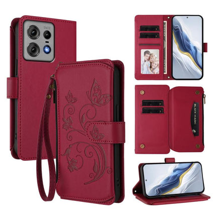 Butterfly Love Flower Multi-card Zipper Wallet Leather Phone Case, For Motorola Moto G53 5G / G13 4G, For Motorola Edge 50 Ultra Global, For Motorola Edge 50 Pro 5G Curved