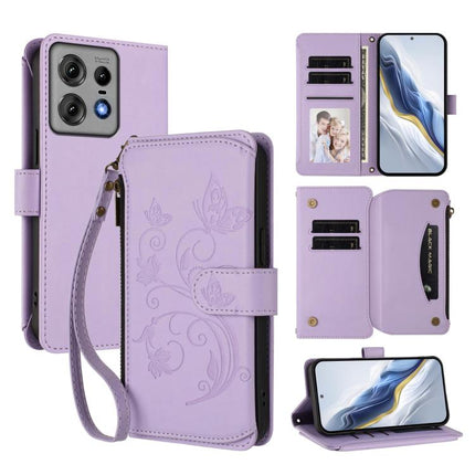 Butterfly Love Flower Multi-card Zipper Wallet Leather Phone Case, For Motorola Moto G53 5G / G13 4G, For Motorola Edge 50 Ultra Global, For Motorola Edge 50 Pro 5G Curved