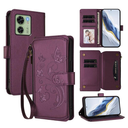 Butterfly Love Flower Multi-card Zipper Wallet Leather Phone Case, For Motorola Edge 40 5G Global, For Motorola Moto G84 5G, For Motorola Edge 40 Neo 5G