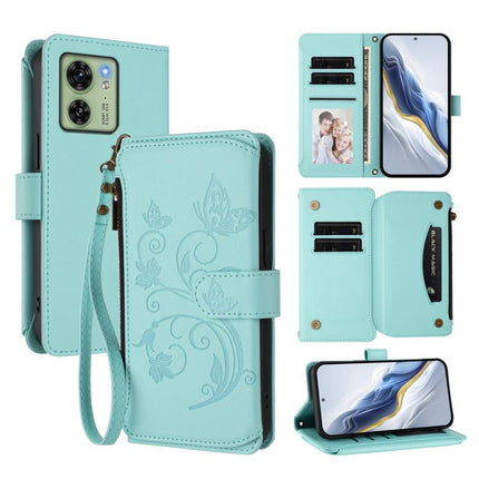 Butterfly Love Flower Multi-card Zipper Wallet Leather Phone Case, For Motorola Edge 40 5G Global, For Motorola Moto G84 5G, For Motorola Edge 40 Neo 5G