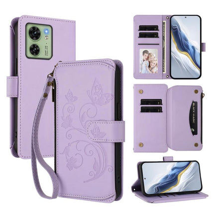 Butterfly Love Flower Multi-card Zipper Wallet Leather Phone Case, For Motorola Edge 40 5G Global, For Motorola Moto G84 5G, For Motorola Edge 40 Neo 5G