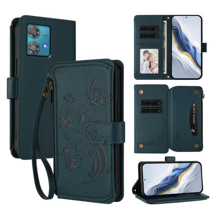 Butterfly Love Flower Multi-card Zipper Wallet Leather Phone Case, For Motorola Edge 40 5G Global, For Motorola Moto G84 5G, For Motorola Edge 40 Neo 5G