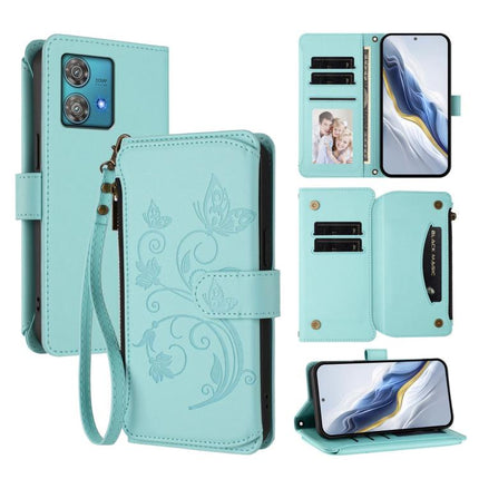 Butterfly Love Flower Multi-card Zipper Wallet Leather Phone Case, For Motorola Edge 40 5G Global, For Motorola Moto G84 5G, For Motorola Edge 40 Neo 5G