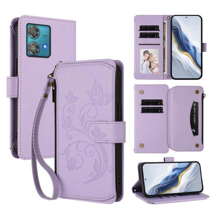 Butterfly Love Flower Multi-card Zipper Wallet Leather Phone Case, For Motorola Edge 40 5G Global, For Motorola Moto G84 5G, For Motorola Edge 40 Neo 5G